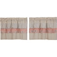 thumbnail image 2 of VHC Brands Kaila Country Cottage Ruffled Blue Ticking Stripe Kitchen Curtain Tier Set L24xW36, 2 of 5