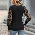 thumbnail image 5 of JINMGG Fall Long Sleeve Shirts for Women, Womens Summer Fall Tops 2024 Women's Lace Sleeve Color Matching Slim Top, 5 of 6