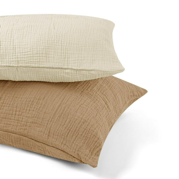 Toddler Pillowcase for 13 X 18 inches Pillow, 2 Pack Small Travel Pillow Cases Covers with Envelope Closure, Soft & Breathable Kids Pillowcase for Girls Boys, Oatmeal & Brown