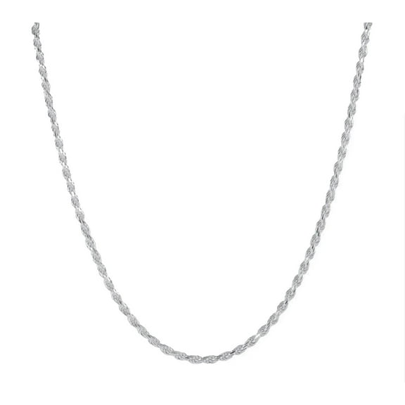 Solid 925 Sterling Silver 22" Diamond Cut Rope Chain Necklace – 2.8MM, Made in Italy, for Women & Men