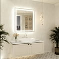 thumbnail image 3 of 36 in. W. x 32 in. H Rectangular Frameless Anti-Fog LED Lighted Dimmable Wall Mounted Bathroom Vanity Mirror, 3 of 10