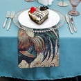 thumbnail image 4 of WYYP Rooster Folk Art Detailed Painting Cloth Napkin Reusable 4 PCS, 4 of 7