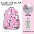 thumbnail image 5 of Vintage Panda Illustration Backpack for Students - Canvas Bookbag with Leather Accents, Front Magnetic Closure Pocket, Fits 14 Inch Laptop Textbooks Panda Style Gift, 5 of 6