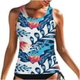 thumbnail image 1 of Tankini de cuello alto Tops Traje de baño Tops para mujer Control de barriga Tank Tops Trajes de baño Fridja  nalpqowj55079, 1 of 7