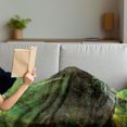 thumbnail image 3 of Waterfall Soft Flannel Fleece Blanket, Spring Season Waterfall Hidden in Forest with Botanic Blossoms and Sunshine, Cozy Plush for Indoor and Outdoor Use, 70" x 90", Green and White, by Ambesonne, 3 of 5