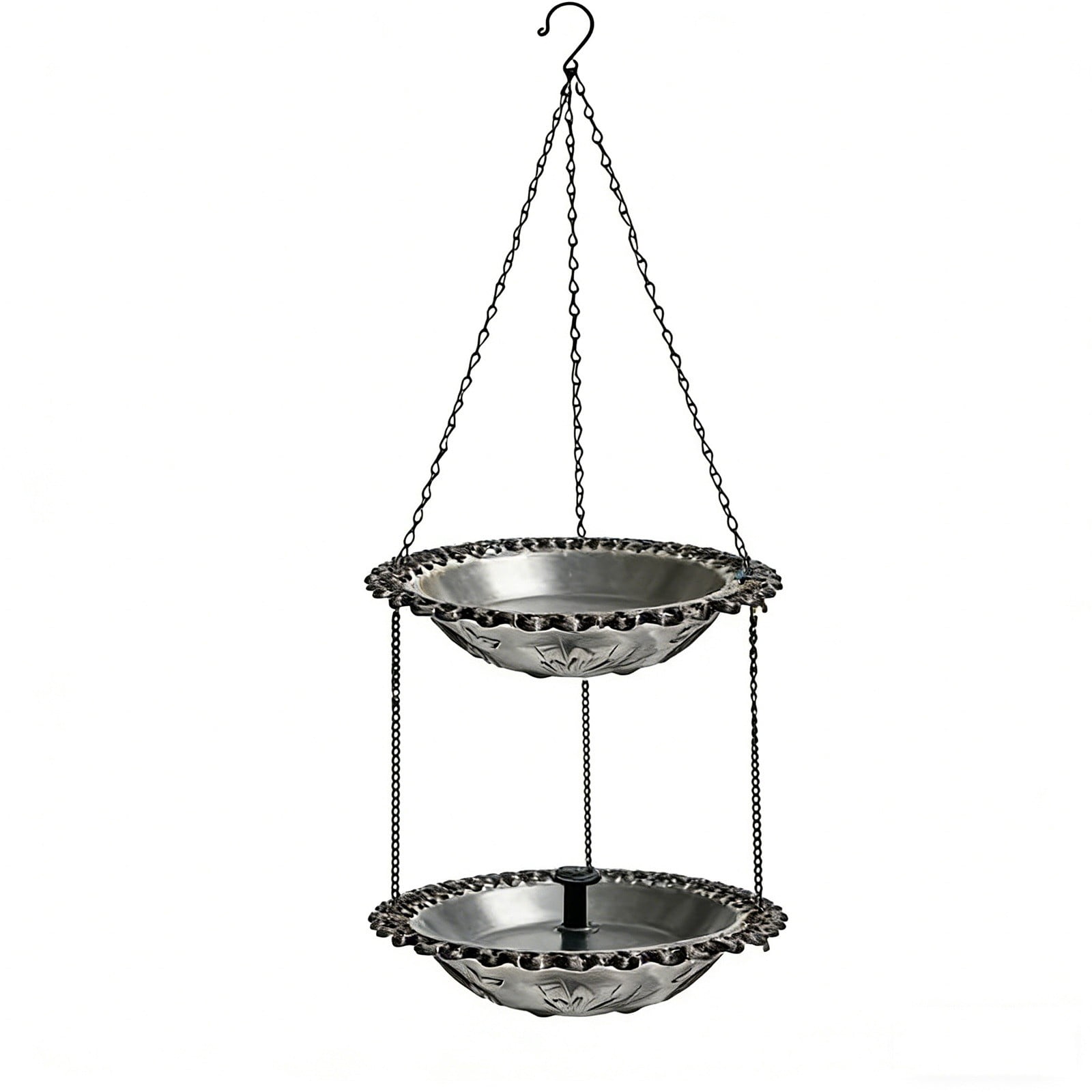 Solar Cascade Hanging Bird Bath Fountain, 2026 New Solar Powered Birdbath Water Fountain, Hanging Bird Bath with Flowing Water Outdoors Decor for Garden Yard Patio Backyard Decoration (Dark Gray)