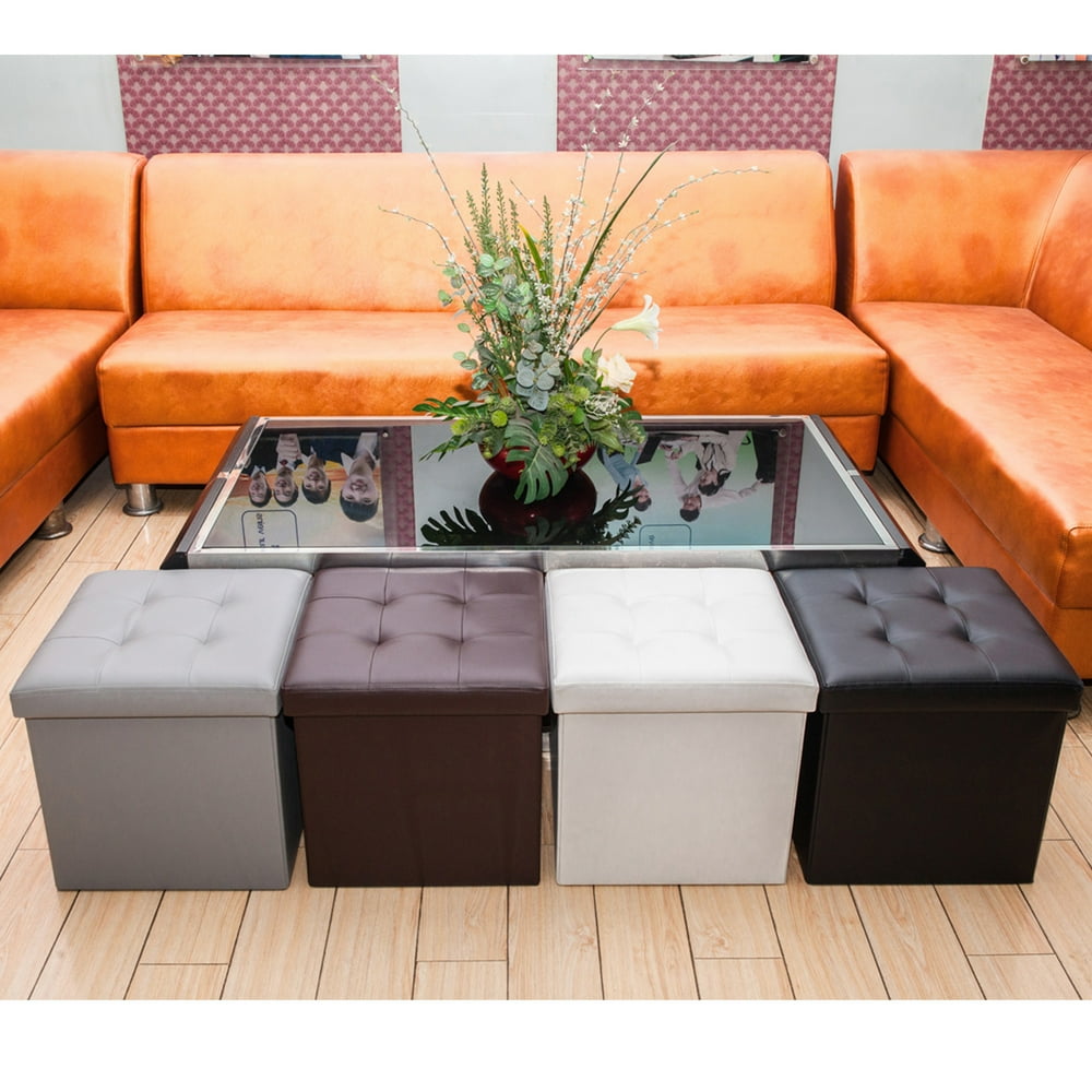Topcobe Storage Ottoman, Multipurpose Square Ottoman for ...