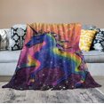 thumbnail image 2 of ONETECH  Rainbow Glitter Purple Sparkles Unicorn Flannel Bed Blanket Throw Blanket Lightweight Cozy Plush Blanket for Bedroom Living Rooms Sofa Couch, 2 of 6