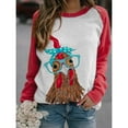 thumbnail image 3 of Fesfesfes Women's Long Sleeve Tops Chicken with Bandana Printed Raglan Long Sleeve Blouse Tops Shirt, 3 of 5