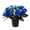 Blue, variant on Nnndbs 12 Heads Artificial Roses with Pot, Faux Rose Arrangement for Cemetery Memorial Outdoor Decor, Lifelike Silk Flowers in Ceramic Pot for Grave Headstone