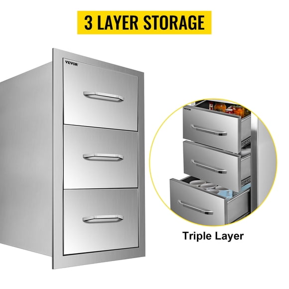 Cajonera 40x45x21,6 Pulgadas Acero Inoxidable 201