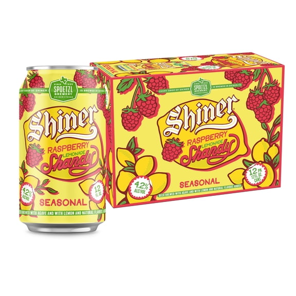 Shiner Raspberry Lemonade Shandy Craft Beer, 12 Pack, 12 fl oz Cans, 4.2% ABV