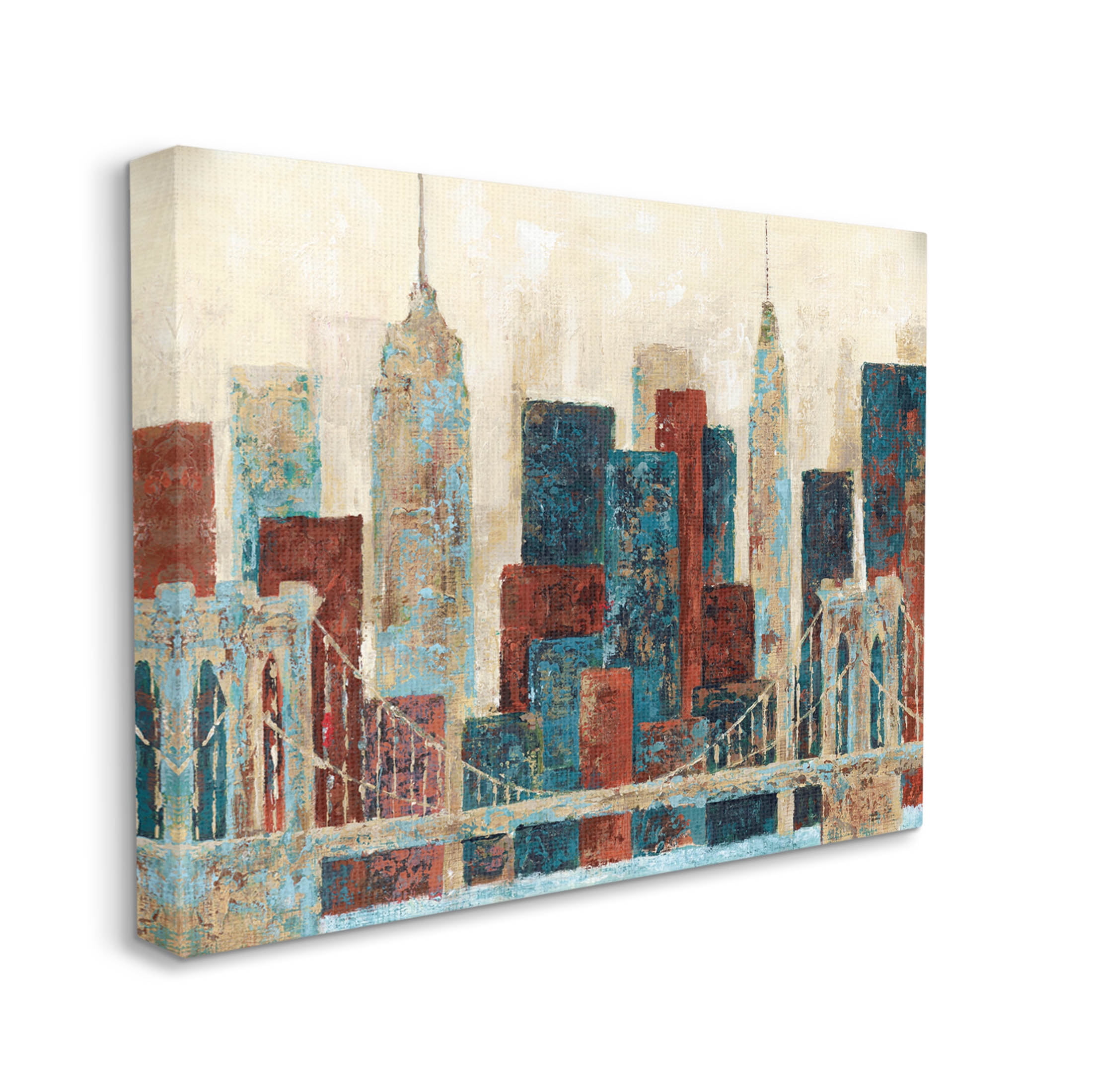 Stupell Industries Urban City Bridge Architecture Painting Gallery Wrapped Canvas Print Wall Art, Design by Cloverfield & Co.