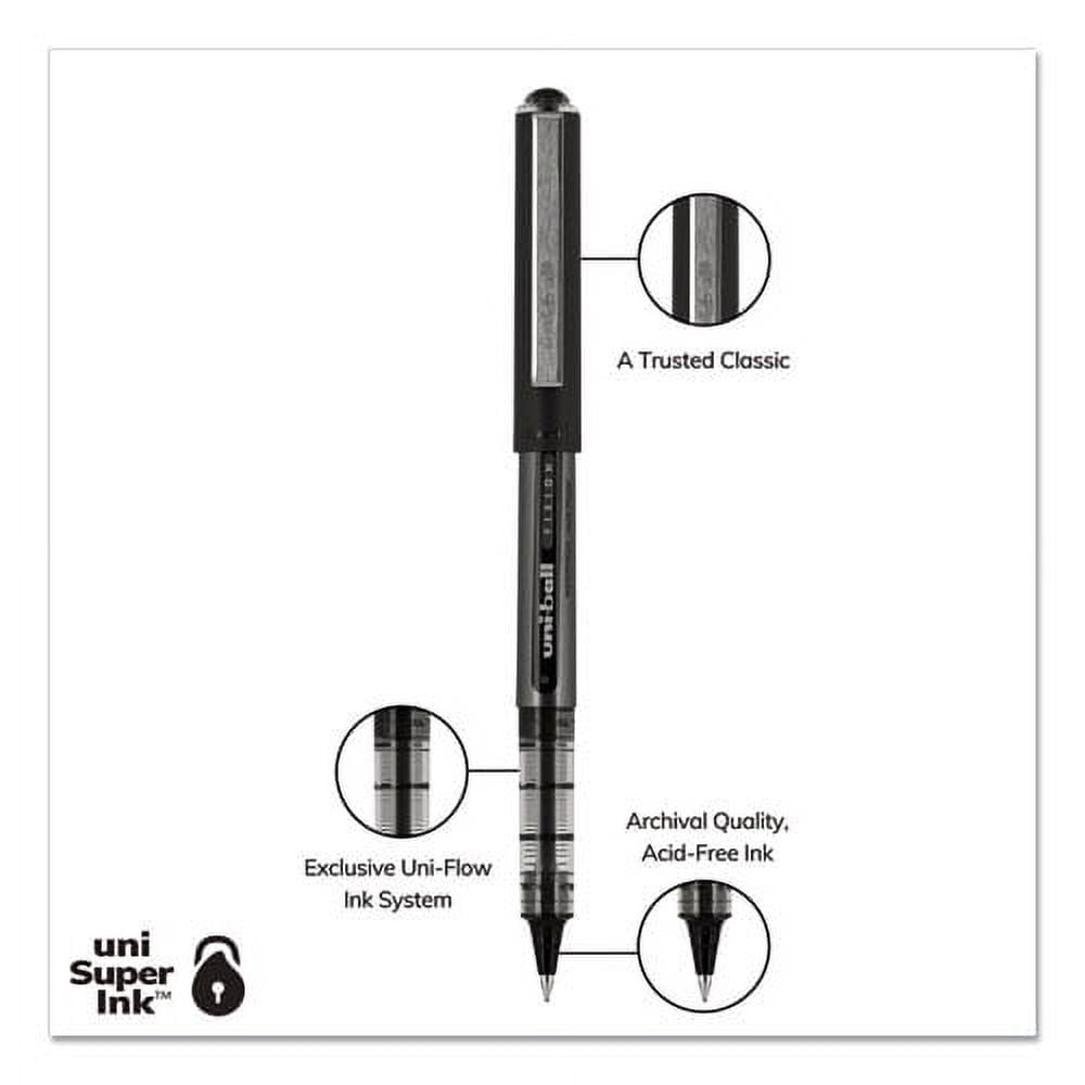 Vision Roller Ball Pen, Stick, Micro 0.5 Mm, Black Ink, Black/gray Barrel, Dozen | Bundle of 2 Dozen