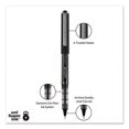 thumbnail image 4 of Uni-ball Vision Roller Ball Pen, Stick, Micro 0.5 mm, Black Ink, Black/Gray Barrel, Dozen | Bundle of 5, 4 of 7