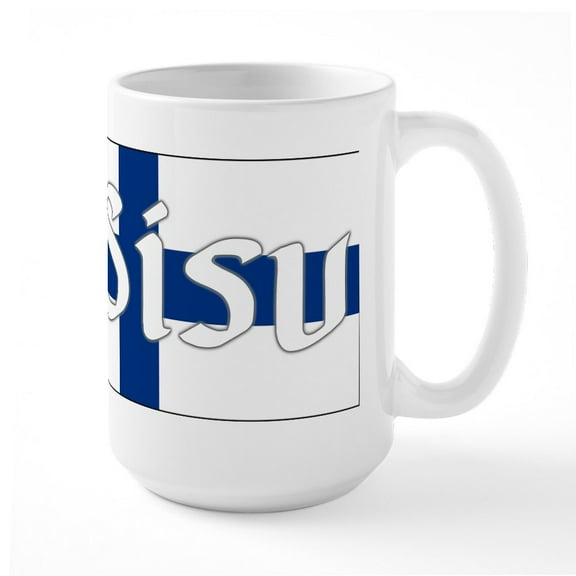 CafePress - Finnish Sisu (Finnish Flag) Large Mug - 15 oz Ceramic Large White Novelty Mug
