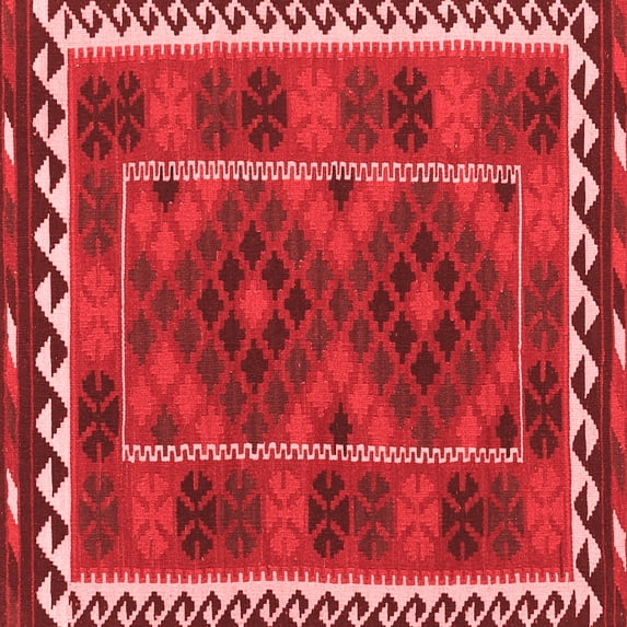 Ahgly Company Indoor Square Oriental Red Traditional Area Rugs, 7' Square