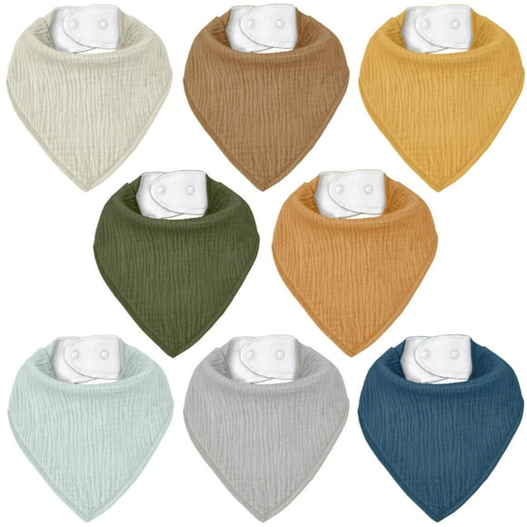 Baberos para bebés CIVARUA KIDS, paquete de 8 unidades, algodón suave y absorbente