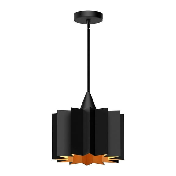 PD528412MB-Alora Lighting-Plisse - 1 Light Pendant-11.13 Inches Tall and 11.63 Inches Wide-Matte Black Finish