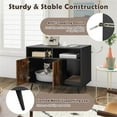 thumbnail image 6 of Demi Bonn 35" Hidden Cat House Washroom Furniture with Storage Compartments and Scratcher, Wood Cat Litter Box Enclosure Cabinet with Side Entrance, Black, 6 of 8