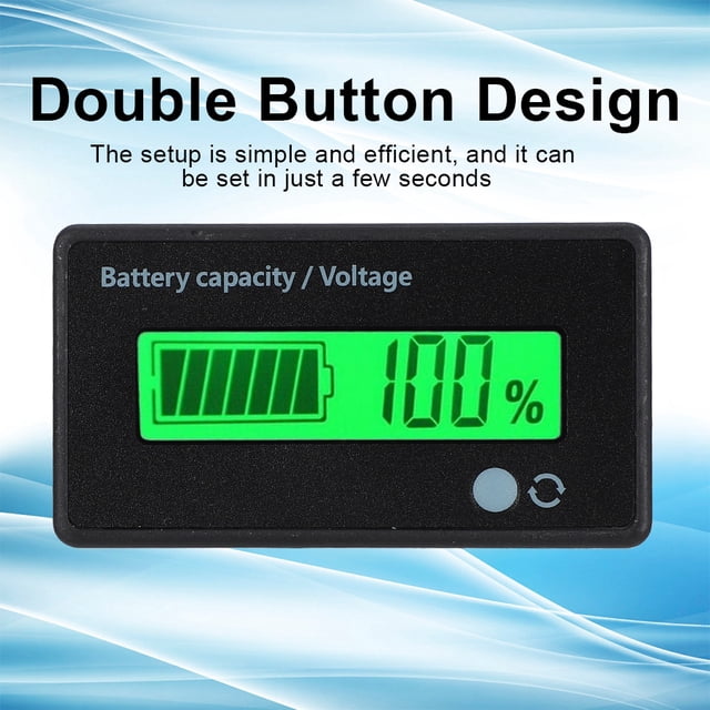 Battery Capacity Display, Double Buttons Simple And Efficient Battery Capacity Indicator With Sound-light Alarm For Home Or Electricity Hazard