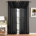 thumbnail image 2 of Sheetsnthings Solid Abri Grommet, 50-Inch Wide x 63-Inch Long Panel, Set of 2 Crushed Sheer Curtain Panels, Black, 2 of 6
