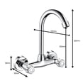thumbnail image 2 of High Pressure Brass Kitchen Sink Faucet Mixer 360 Degree Swivel Double Hole, 2 of 8