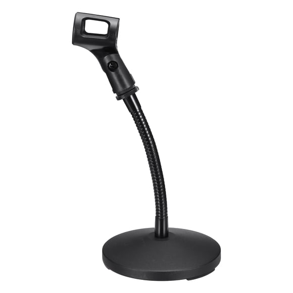 Uxcell Gooseneck Tabletop Microphone Stand 130x270x185mm Adjustable Mic Holder Flexible Wireless Mic Clip Adapter with Weighted Base for Handheld Mics