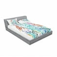 thumbnail image 3 of Owl Bedding Set with Sheet & Covers, Owl Fluffy Swollen Colorful Feathers Large Eyes Vision Sage Camouflage Character Image, Printed Bedroom Decor 2 Shams, 4 Sizes, Multicolor, by Ambesonne, 3 of 3