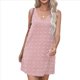 thumbnail image 1 of Vestido Informal de Verano para Mujer, con Lunares, Cuello en V, Sin Mangas y Bolsillos, Rosa , Talla L, 1 of 8