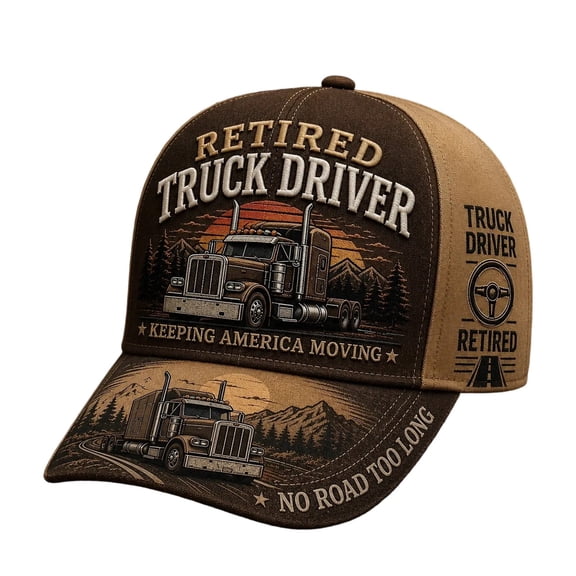 Retired Truck Driver Hat for Men, Funny Adjustable Mesh Back Breathable Baseball Hat Gifts for Retired Truckers & Dad