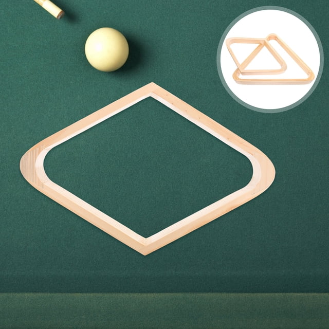 HONITANO 2Pcs Khaki Solid Wood Billiard Triangle Rack for Pool Table Compatible with Nineball and Snooker Games