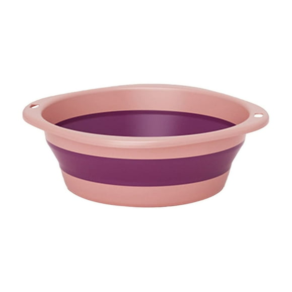 Pink Collapsible Wash Basin Folding Dish Pan For Kitchen Sink Camping Portable Laundry Bucket Bbq Prep Foot Bath Tub Plastic Foldable Basin 91In X 91In X 256In