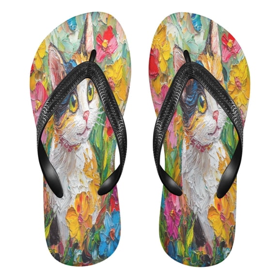 YAZAOOSummer Flip Flops Creatively Garden Whiskers Simple Beach Sandals