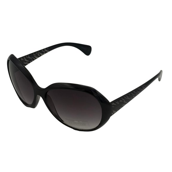 Kenneth Cole Reaction Womens Oversized Fashion Round Black Animal Sunglass KC1221 92B