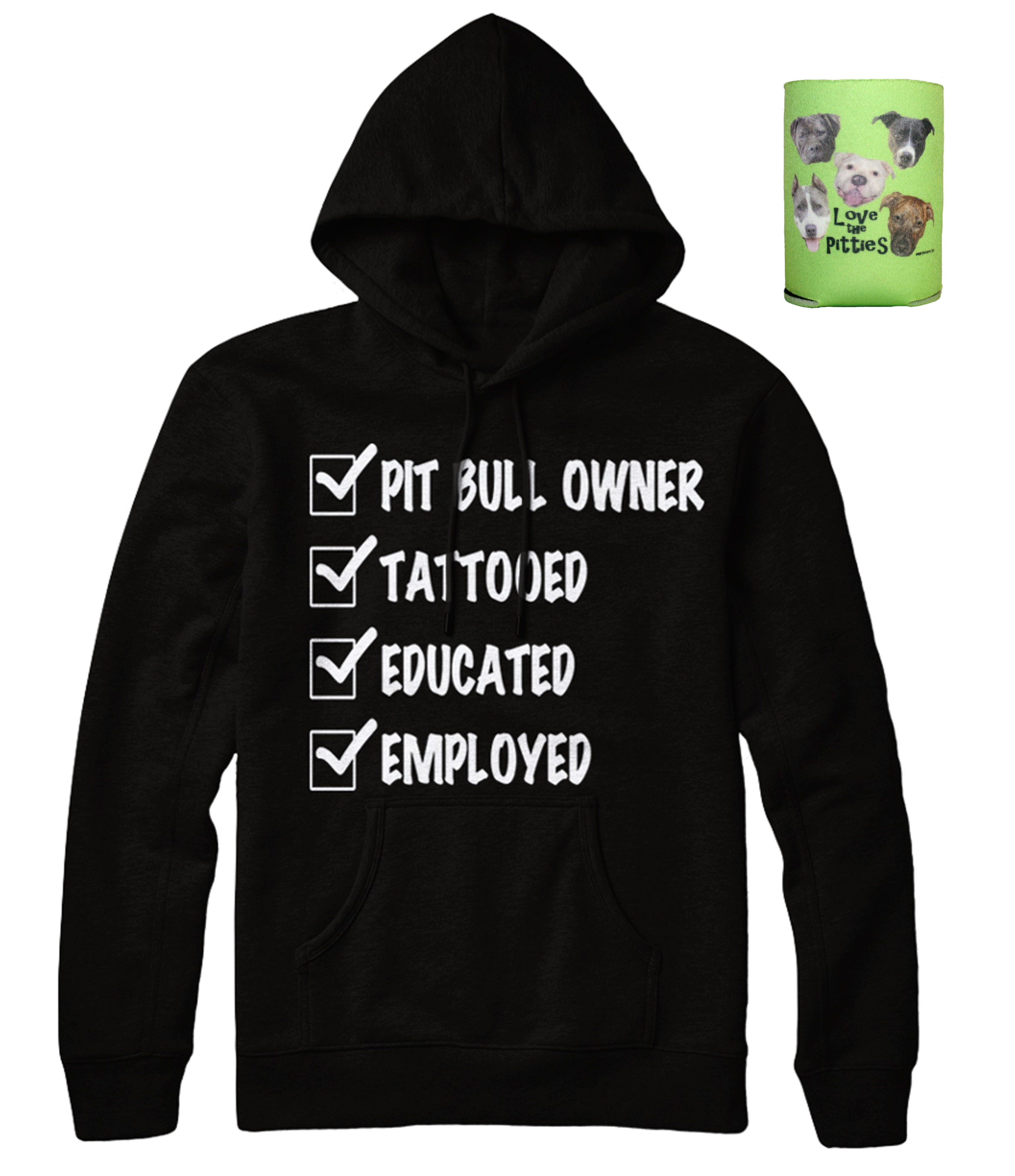Pit Bull Gear I Heart My Pit Bull Adult Pullover Hoodie & Can Holder Multi-Pack 