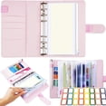 thumbnail image 4 of ODOMY Multifunctional A6 Budget Binder Notepad,PU Replaceable Notebook with 12 Clear Zip Pockets and 12 Budget Sheets for Personal Planning of Budget Saving, 4 of 9