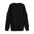 thumbnail image 5 of Lenpel Sweatshirts for Women Solid Color Crew Neck Long Sleeve Pullover Tops Fall Fashion Oversized Sweatshirts, 5 of 6