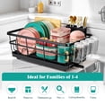 thumbnail image 5 of BEHERZT Large Stainless Steel Dish Drying Racks with Drainboard,Countertop Dish Drainer Rack,Kitchen Sink Dish Rack,Black, 5 of 6