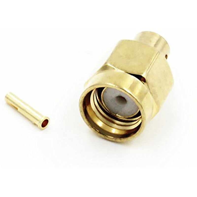 100PCS SMA Male Solder Mount Connector for 0.141" RG402 Semi Rigid Coaxial Cable 