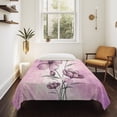 thumbnail image 4 of Pink Floral Tapestry for Bedroom Wall Hanging Tapestry, Vintage Botanical Gradient Pastel Painting Ceiling Backdrop Tapestries Poster Blanket Wall Decor for Teens Room Living Room Dorm 39" x 59", 4 of 8