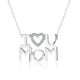 thumbnail image 1 of JeenMata Collar con Colgante de Corazón Abierto Adornado con Piedra Blanca Te Amo Mamá en Oro Blanco de 18 K sobre Plata - Piedra Natal de Abril - Regalo para Mamá, 1 of 2