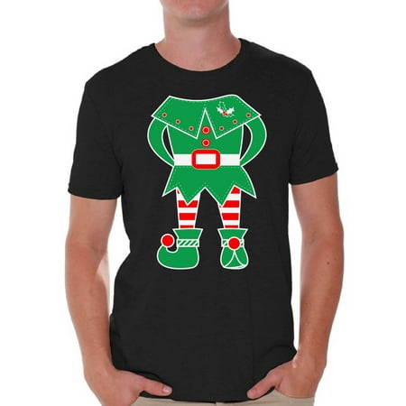 Awkward Styles Christmas Tuxedo Shirt for Men Funny Santa's Elf Tuxedo Shirt for Guys Christmas Graphic Holiday Tee Elf on the Shelf Holiday T-Shirt for