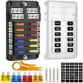 thumbnail image 2 of Modified multi-channel Fuse Box 12-way positive and negative pole car boat safety seat with LED light screw insert safety box, 2 of 5