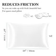 thumbnail image 6 of Unique Bargains Durable Soft Zippered Closure Set of 2 Satin Pillowcase White King(20"x36"）, 6 of 8