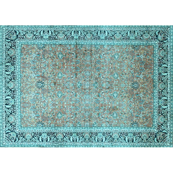 Ahgly Company Indoor Rectangle Persian Light Blue Traditional Area Rugs, 2' x 5'