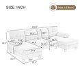 thumbnail image 4 of 103.5" Modular Sectional Sofa, Chenille U-Shaped Couch with Side Storage Pockets, Tufted Cloud Couch with  Armrest Pillows for Living Room, Brown, 4 of 10