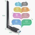 thumbnail image 4 of USB WiFi Adapter – 1200M WiFi Dongle High Speed 802.11ac 5dBi Dual Band 2.4/5GHz Wireless Network Adapter for PC/Desktop/Tablet/Laptop  Compatible with Windows  Mac OS X, 4 of 9