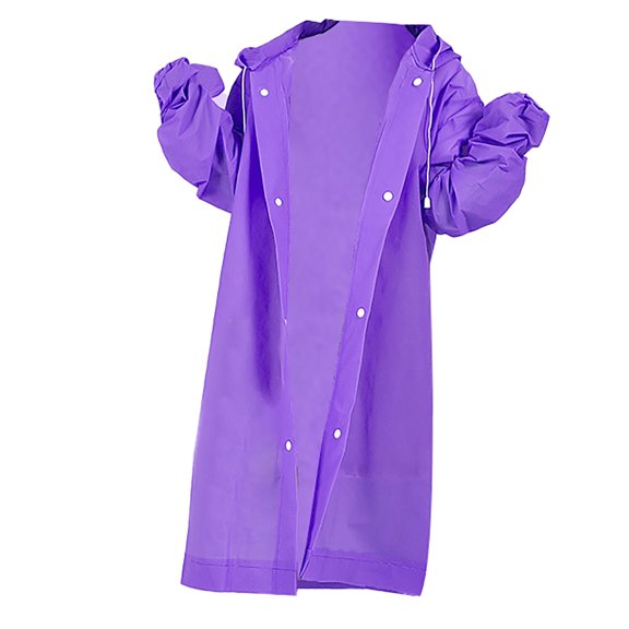 UACY Rain Ponchos for Kids, Reusable Raincoats for Boys Girls with Hood and Sleeves, Waterproof Rain Jackets (Purple, 4-14 Years)