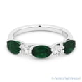 thumbnail image 2 of 1.64ct Emerald & Diamond 5-Stone Anniversary Ring / Wedding Band in 18k White Gold, 2 of 3